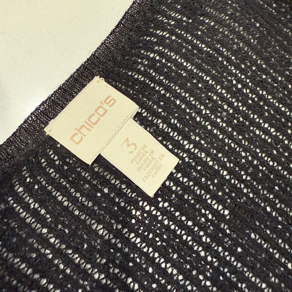 EUC – Chico’s Black Sequins V-Neck Button Down Cardigan Sweater – Xlarge - Picture 2 of 7